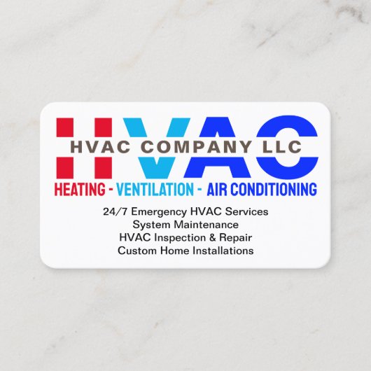 暖房・換気・空調 - HVAC 名刺 (正面)