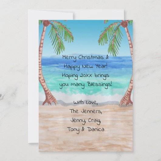 暖気候サンタ雪だるまからメリークリスマス (裏面)