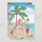 暖気候サンタ雪だるまからメリークリスマス (正面/裏面)