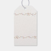 暖水の色の松の木の休日パーティーの招待 ギフトタグ (裏面)