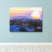 暖海の夕日 キャンバスプリント (インサイチュ (ウッドフロア))