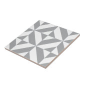 暖灰色のジオメトリックデコキューブパターン タイル (側面)