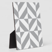暖灰色のジオメトリックデコキューブパターン フォトプラーク (側面)