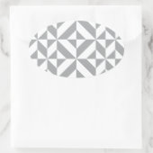 暖灰色のジオメトリックデコキューブパターン 楕円形シール (バッグ)