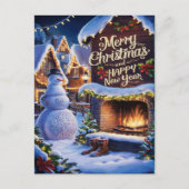 暖炉からの暖かい歓迎 ポストカード (正面)