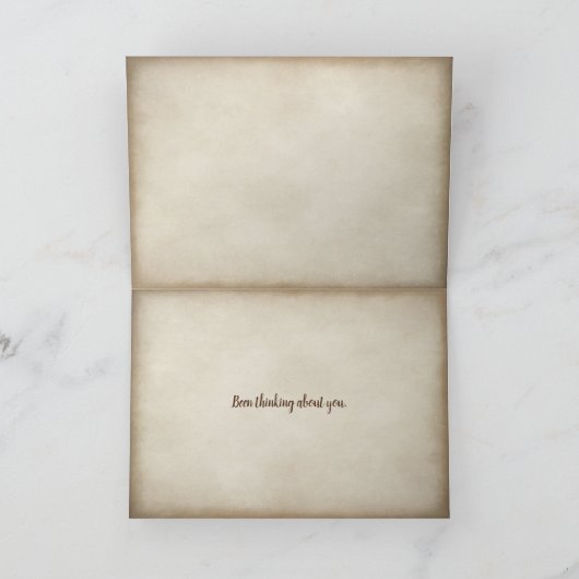 暖炉が付いているテディベア カード (内部)