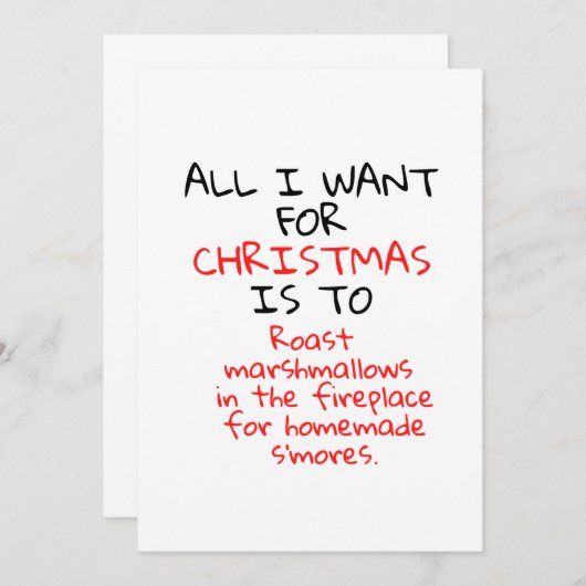 暖炉でマシュマロを焼きたくなる セーブザデート (正面/裏面)