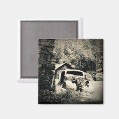 暖炉で休む マグネット (正面/裏面)