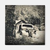 暖炉で休む マグネット (正面)