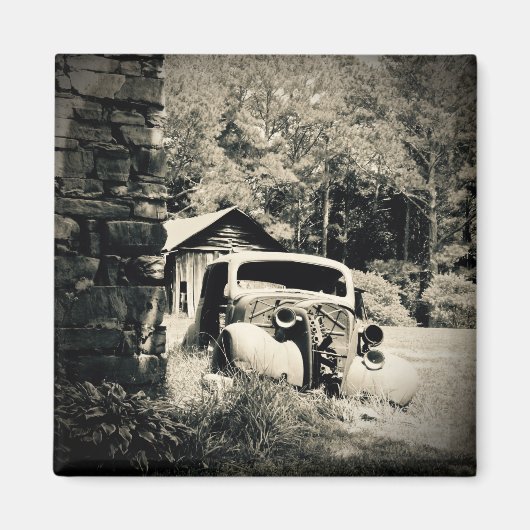 暖炉で休む マグネット (正面)