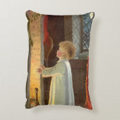 暖炉で暖まるヴィンテージクリスマス アクセントクッション (裏面(縦))