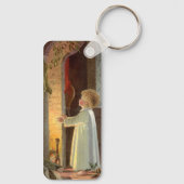 暖炉で暖まるヴィンテージクリスマス キーホルダー (裏面)