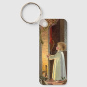 暖炉で暖まるヴィンテージクリスマス キーホルダー (正面)