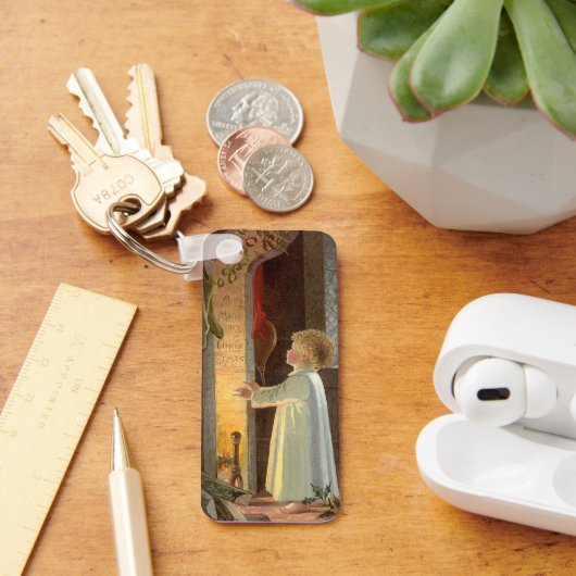 暖炉で暖まるヴィンテージクリスマス キーホルダー (デスク)