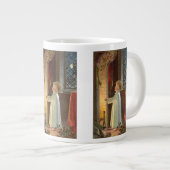 暖炉で暖まるヴィンテージクリスマス ジャンボコーヒーマグカップ (正面右)