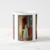 暖炉で暖まるヴィンテージクリスマス ジャンボコーヒーマグカップ (正面)