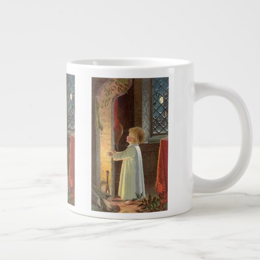 暖炉で暖まるヴィンテージクリスマス ジャンボコーヒーマグカップ (右)