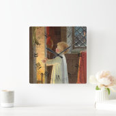 暖炉で暖まるヴィンテージクリスマス スクエア壁時計 (ホーム)