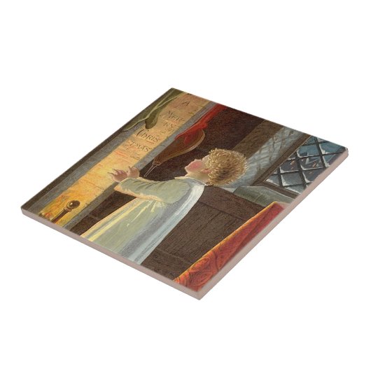 暖炉で暖まるヴィンテージクリスマス タイル (側面)