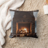 暖炉で薪を焚く。 クッション (ブランケット)