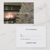 暖炉とクリスマスツリーギフト証明書 割引カード (正面/裏面)