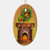 暖炉とストッキング セラミックオーナメント (右)