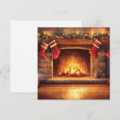 暖炉と吊るされた靴下 シーズンカード (正面/裏面)