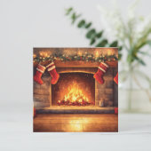 暖炉と吊るされた靴下 シーズンカード (スタンド正面)