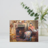暖炉によるキルティング ポストカード (スタンド正面)