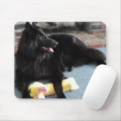 暖炉によるベルギーの羊飼い マウスパッド (マウス)