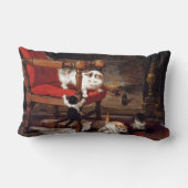 暖炉によるヴィンテージ猫 ランバークッション (裏面)