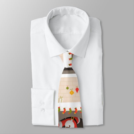 暖炉に閉じ込められた黒いサンタ ネクタイ (タイ)