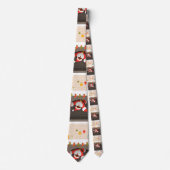 暖炉に閉じ込められた黒いサンタ ネクタイ (正面)