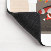 暖炉に閉じ込められた黒いサンタ マウスパッド (コーナー)