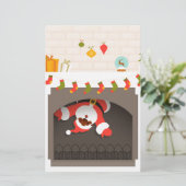 暖炉に閉じ込められた黒いサンタ 便箋 (スタンド正面)