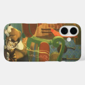 暖炉のそばで眠る動物たちとビンテージクリスマス Case-Mate iPhoneケース (裏面 (横))