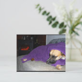 暖炉のそばで眠る犬 ポストカード (スタンド正面)