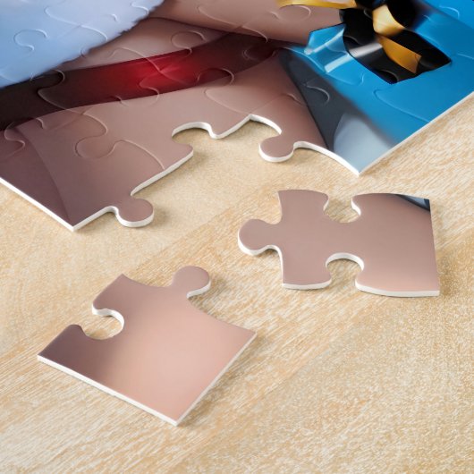 暖炉のそばで贈り物をする汚いサンタ|過去記事 ジグソーパズル (側面)