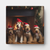 暖炉のそばのエアデール クリスマス フォトプラーク (正面)