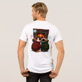 暖炉のそばのネコたち トライブレンドTシャツ (裏面全面)
