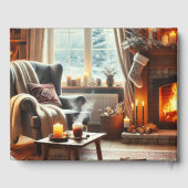 暖炉のそばの心地よい冬の景色 ゲストブック (裏面)