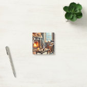 暖炉のそばの心地よい冬の景色 ポストイット (オフィス)