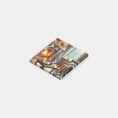 暖炉のそばの心地よい冬の景色 ポストイット (アングル)