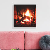 暖炉のキャンバスでの火災 キャンバスプリント (インサイチュ (リビング))
