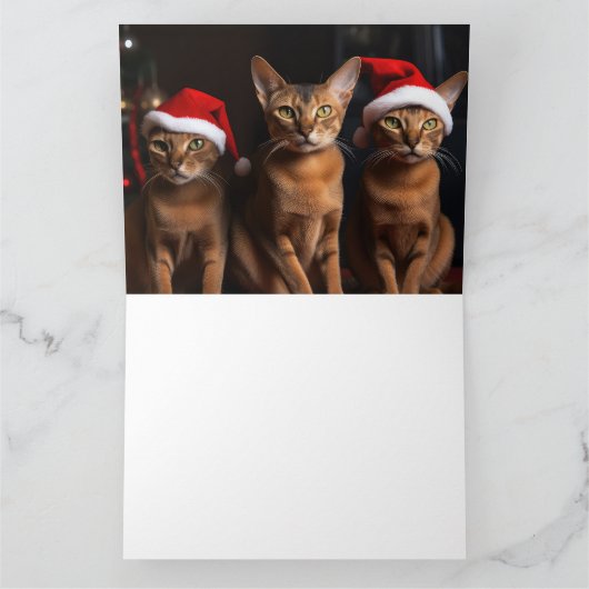 暖炉のクリスマスまでにアビシニアン カード (内部)