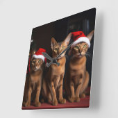 暖炉のクリスマスまでにアビシニアン スクエア壁時計 (傾斜)