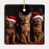 暖炉のクリスマスまでにアビシニアン セラミックオーナメント (裏面)