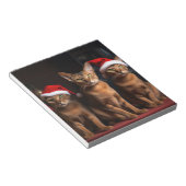 暖炉のクリスマスまでにアビシニアン ノートパッド (アングル)