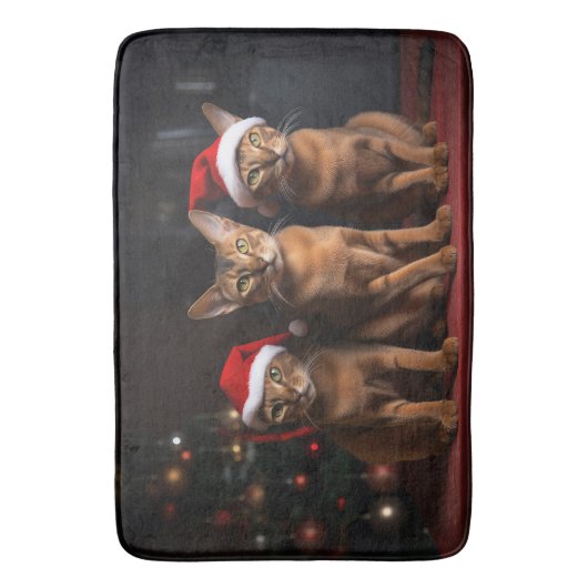 暖炉のクリスマスまでにアビシニアン バスマット (正面縦)