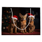 暖炉のクリスマスまでにアビシニアン ラージペーパーバッグ (裏面)